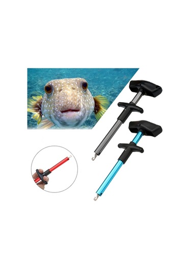 Alüminyum Alaşım Dekuplör T Şeklinde Balık Kancası Çıkarıcı Deniz Balıkçılığı Ekipmanı 24 X 7,5cm, Boyut:mavi
