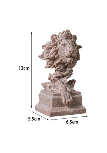 Suntek Magideal Aslan Kafası Heykeli El Sanatları Masa Kumtaşı-rengi