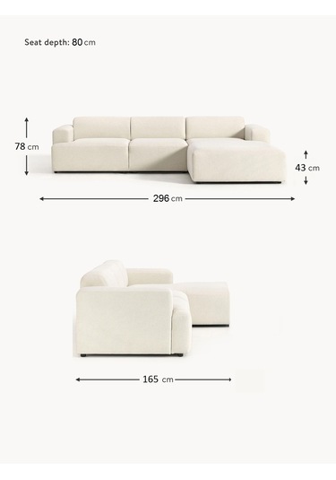 Most Mollista 3 Modül Sağ Köşe Koltuk 01 Kırık Beyaz Keten Kumaş