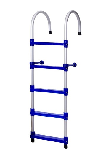 Hobi Store Portatif Tekne Merdiveni ( Mavi ) 3 Basamaklı