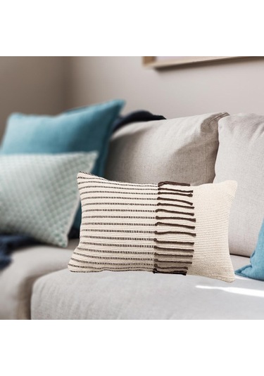 Suntek Magideal Boho Pamuk Makrome Yastık Örtüsü Dekoratif Minder Beyaz-30x50cm