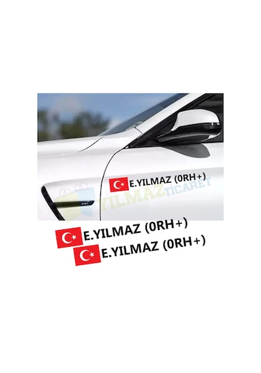 Kişiye Özel Kan Grubu Oto Sticker Motosiklet Yapıştırma 2 Ad