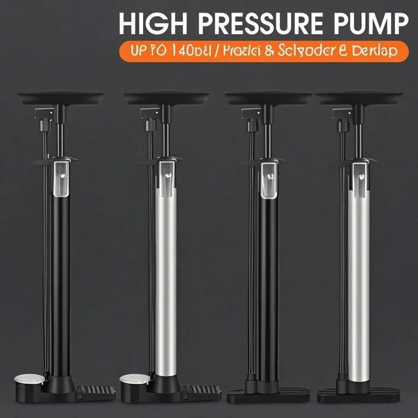 Fortunelane Yüksek Basınçlı Bisiklet Pompası - T Şekilli Kulp, Katlanır Taban, 140psı, Beyaz Renk, Hava Basınç Göstergeli