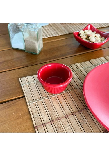 Alezy 527 Göreme Melamin Termostar Yuvarlak Sosluk 7 Cm Kırmızı