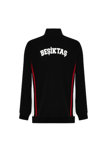 Beşiktaş Lisanslı Fermuarlı Sweatshirt 25/26 Sezon SiYAH