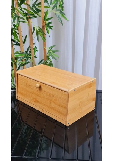 Bambu Ekmek Dolabı Kapaklı Ekmek Kutusu 7236 Ahşap