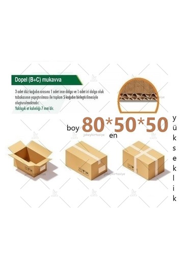 80x50x50 Ksssk 140gr Çift Oluklu Battal Boy Koli-5adet 66desi