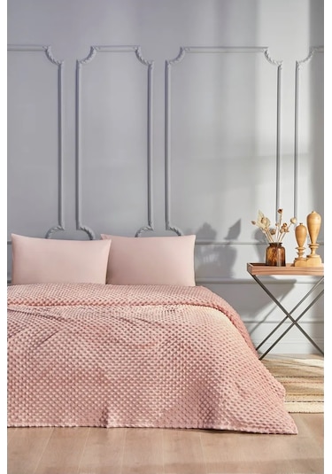 Özdilek Tomurcuk İnce Battaniye Pudra Çift Kişilik 200x220 Cm Pudra