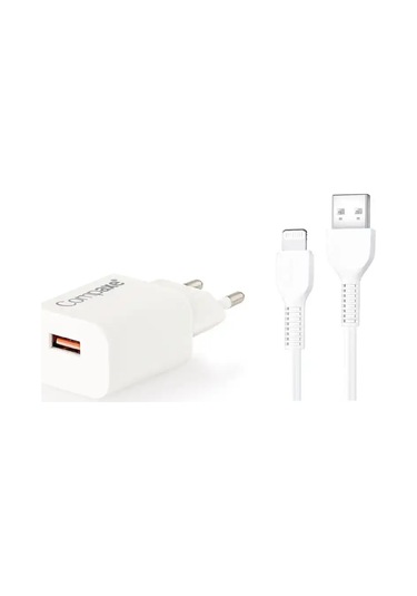Compaxe Cta-150qc Ul24b 18w Qc + Usb To Lıghtnıng 2.4a Kablolu Şarj Seti