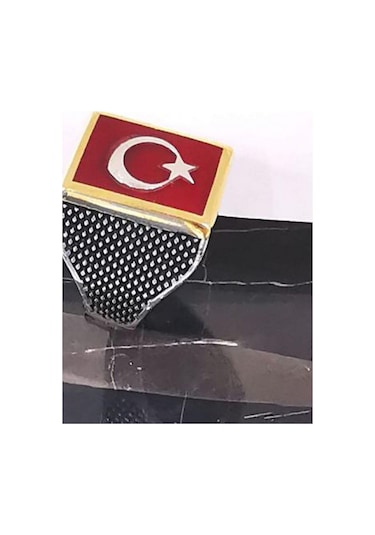 Omar Silver Erkek Ayyıldız Motifli 925 Ayar Gümüş Yüzük