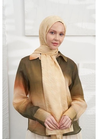 Armanda Jakarlı Şal - Kazayağı Desenli - Dore - Dore