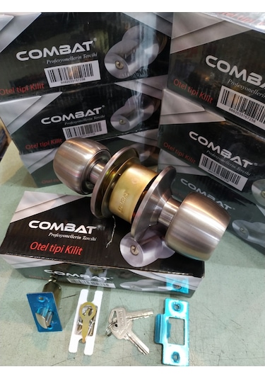 Combat Topuzlu Kapı Kilidi Kollu Otel Tipi Gri-saten Oda