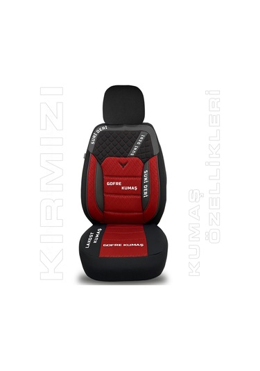 Pandami Oto Koltuk Kılıfı, Tam Set, Gofraj / Kırmızı