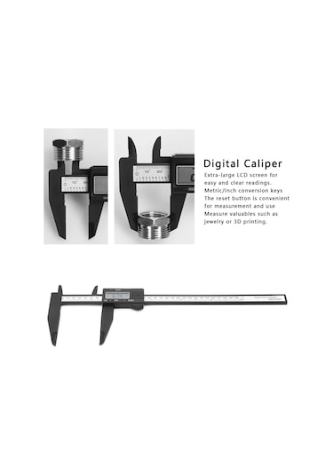 Tenfowee 0-300mm Uzun Pençeli Karbon Çelik Lcd Dijital Kaliper - Metrik/inç Dönüştürücü, Sıfırlama Tuşu, Hassas Ölçüm Aracı