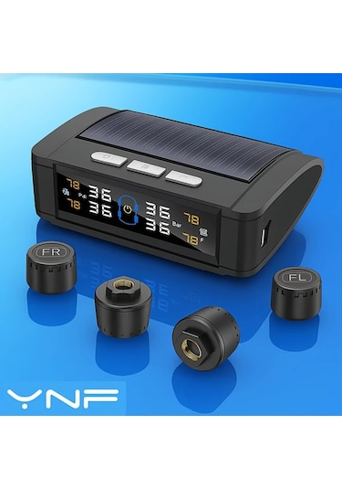 Boatshop1 Siyah 4 Sensörlü Ynf Tpms Lastik Basıncı Ve Sıcaklık Monitörü Güneş Usb Güçlü Zararsız Kurulum Titreşim Alarmı Tüm Araçlara Uygun