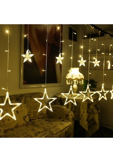 Tongxida 220v Ab Fişi Led Yıldız Işığı Noel Işıkları İç/dış Dekoratif Aşk Perdeleri Lambası Tatil Düğün Aydınlatması İçin Sıca Sıcak Beyaz