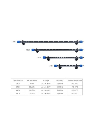 Silkroadselect Huoxun Shop A Szd-q20bw Stili Akvaryum Işıklı Led Su Geçirmez Balık Tankı Işığı Dalış Balık Lambası Akvaryumlar Dekorasyon Aydınlatma Bitki Lambası Cm Ab Güç Beyaz