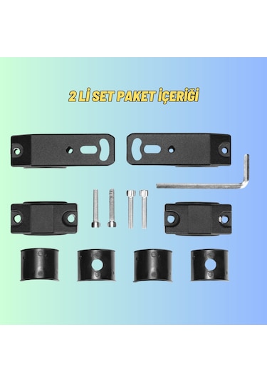 Motosiklet Gidon Koruma Demiri Sis Farı 2 Adet Montaj Ayağı Braket Alüminyum 18-32mm Ayarlanabilir