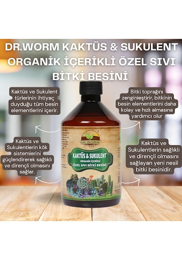 Dr.Worm Kaktüs & Sukulent Organik Içerikli Özel Sıvı Bitki Besini