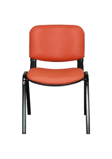 Ofiscombin Ofis Büro Bekleme Misafir Çalışma Konferans Koltuğu Form Sandalye Turuncu Deri 00047499871