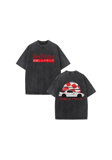 Dshztooma Vintage Kısa Kollu Anime Drift Ae86 Yarış Araba T-shirt Takumi Fujiwara Jdmmavierkek Mavi