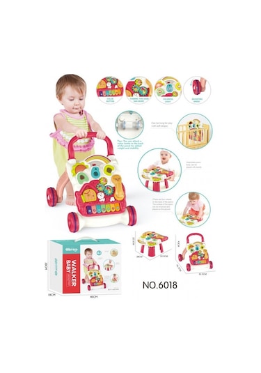 Piyanolu 4in1 Bebek Yürüteci Pembe Renk