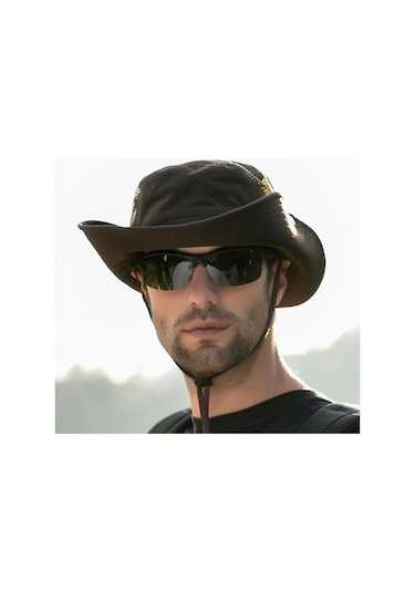 Erkek Balıkçı Şapkaları Açık Hava Güneş Koruması Balıkçı Şapkaları Siyah