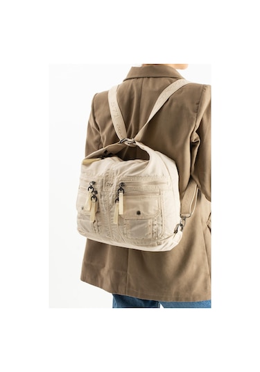 Yumuşak Dokulu Ultra Hafif, Esnek Ve Su Geçirmez Polyamid Kumaş Omuz Ve Sırt Çantası Bej Model: 571-13-14j Bej