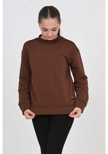 Toontoy Kız Çocuk Happen Nakışlı Sweatshırt Kahve