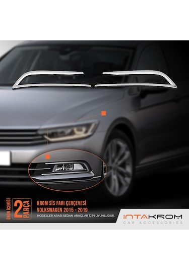 intakrom Volkswagen Passat B8 Krom Sis Far Çerçevesi 2 Parça 2015 ve Üzeri