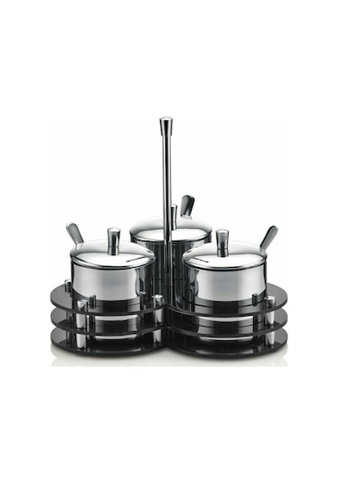 Pleksi Standlı 3'lü Baharatlık Takımı Diğer