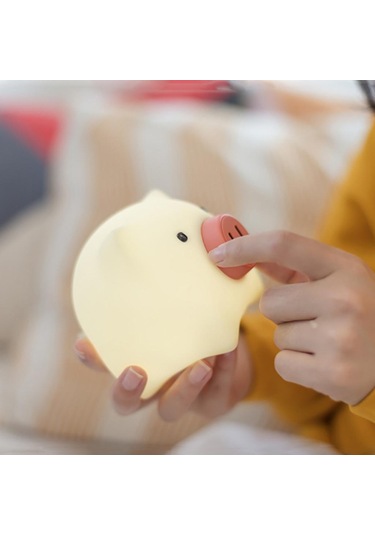 Homyl Usb Şarj Edilebilir Led Gece Işığı Lambası Silikon Beyaz