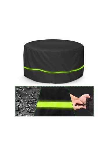 Novahub Yuvarlak Bahçe Masa Örtüsü: Su Geçirmez, Rüzgar Ve Uv Koruyucu 250d Naylon, Siyah 128x71cm Siyah