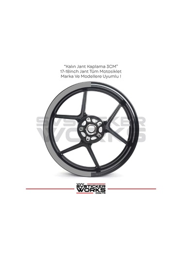 Motosiklet Jant Şeridi Jant Sticker Yarım Kaplama Daire 17-18 İnch Jant Motor Uyumlu Gri