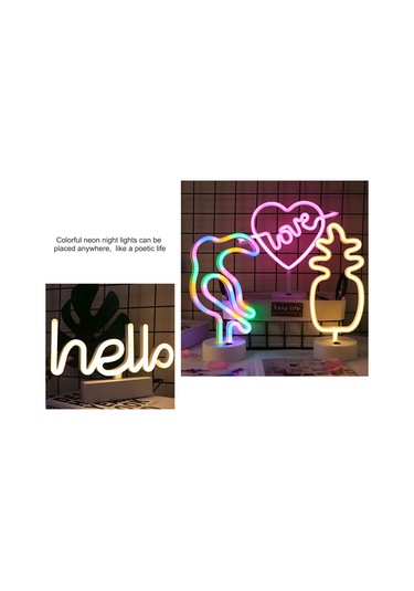 Wezone Usb Ve Pil İle Çalışan 5 Farklı Stilde Neon Dekoratif Gece Lambası Diğer