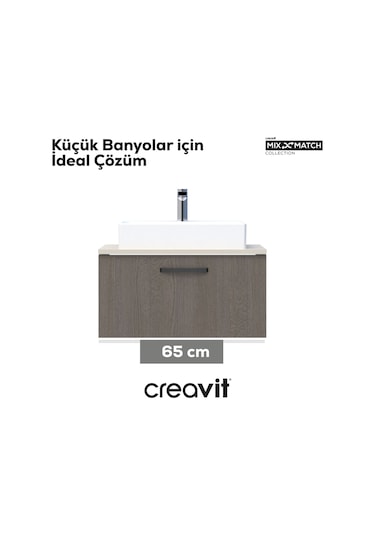 D10 Next Lavabo Dolabı Çekmeceli 65 Cm Dafne Melamin Beyaz