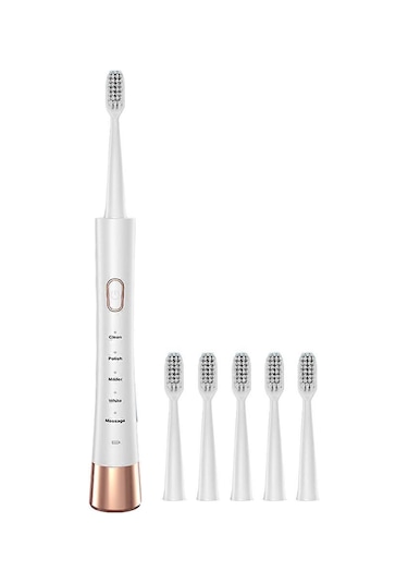 Yetişkinler Çocuklar İçin Elektrikli Diş Fırçası 32000vpm 6 Fırça Başlığı 5 Modlu Elektrikli Diş Fırçası Şarj Edilebilir Pilli Diş Fırçası Adwhite İçin