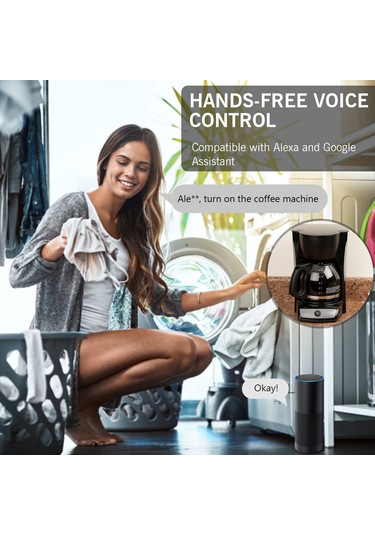 Qingmipy Akıllı Wi-fi Priz & Anahtar - Alexa/google Asistan Uyumlu, Dokunmatik Kontrol, 2'li Fonksiyon, Siyah