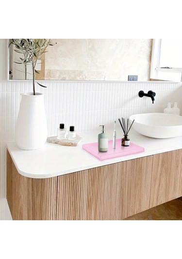 Willowhaven Crimson Akrilik Makyaj Tepsisi 25x12 Cm Banyo Organizer Sabunluk Mumluk Koyu Kırmızı