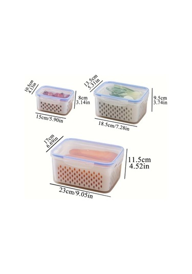 Fochsia 9 Parça Bpa İçermeyen Plastik Gıda Saklama Kabı Seti Assorted Varieties 3 Kutu 3 Süzgeç 3 Kapak Dondurucuya Uygun Sızdırmaz Acı Kahverengi