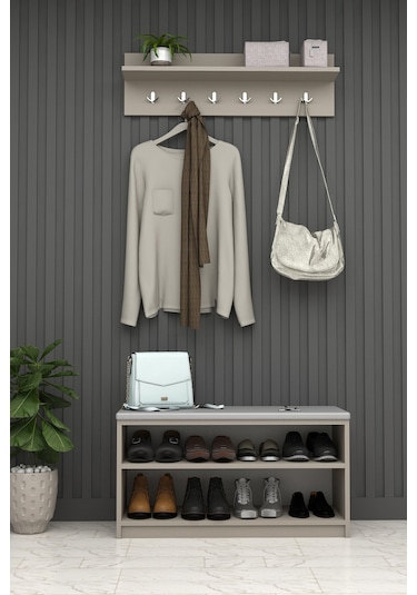 Asra Trend Puflu Ayakkabılık Ve Askılık A-34 Kül Gri Kül Gri