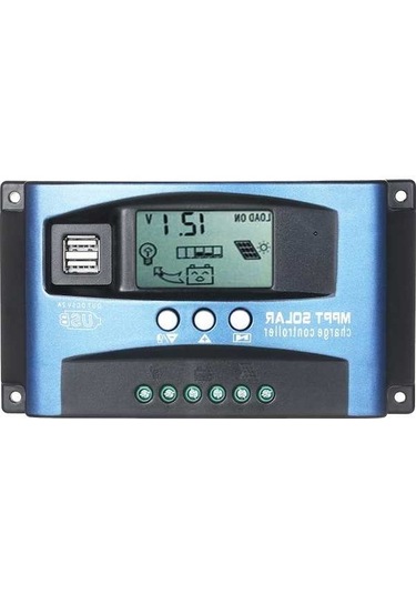 Pazly Mppt Güneş Şarj Kontrol Cihazı, Akıllı Lcd, 12/24v Otomatik Tanıma, Çift Usb Çıkışlı, 60a/100a/30a/40a/50a Anma Akımı