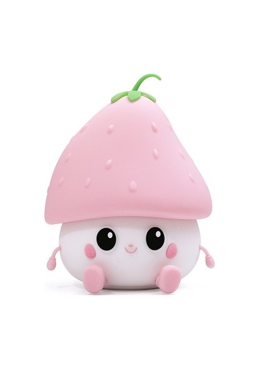 Szypzstore Yaratıcı Ahududu Endişe Gece Lambası Yatak Odası Göz Koruması Uyku Lambası Ses Kontrollü Silikon Pat Lambası Sevimli Doğum Günü Hediyesi 2yqnfr Açık Pembe