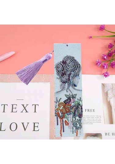 Padalink 21x6cm Deri Yapıştırma Taşlı Kitap İşareti, Çok Renkli Taşlar, Araç Seti Ve Süperlik İçeren Dıy Oyuncak Diğer