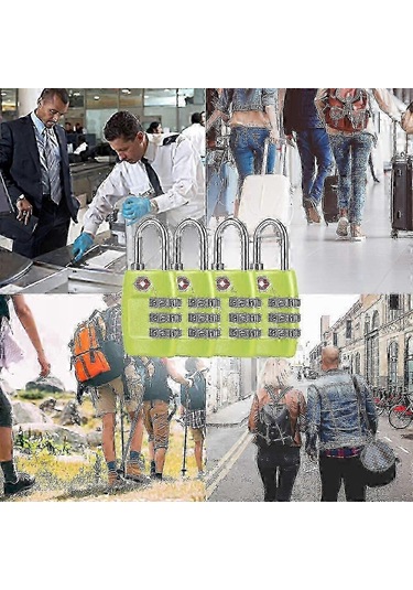 Bagaj Kilitleri 4'lü Paket - 3 Haneli Şifreli Kilitler - Bavull