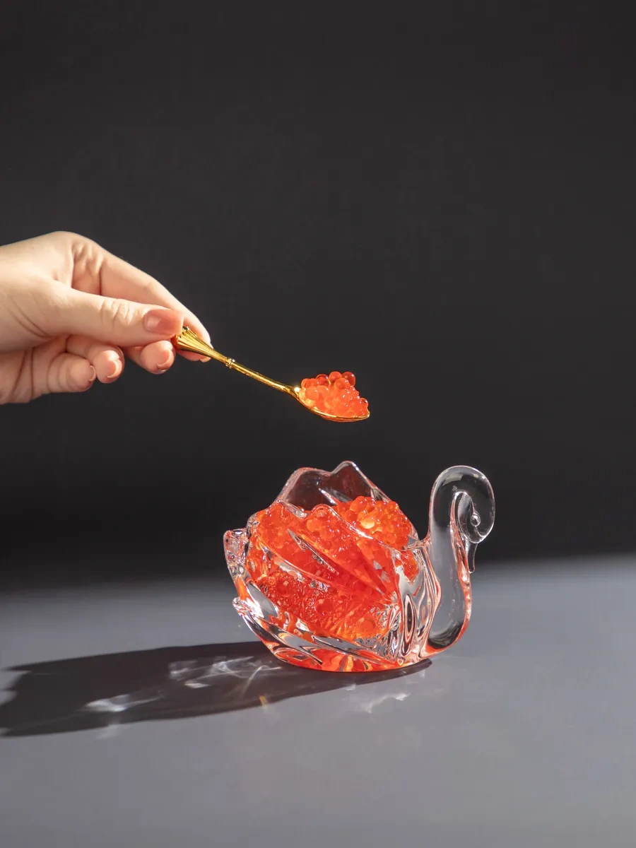 Lefard Cam Havyarlık "kuğu" 85 Ml Kaşık Yerinde 149198751 Beyaz