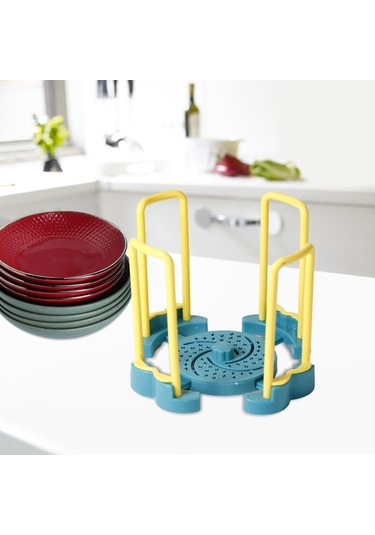 Suntek Magideal Bulaşık Kurutma Rafı Esnek Uzatılabilir Sarı-ve-mavi