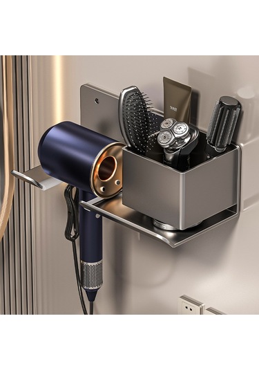 Lichen Saç Kurutma Makinesi Depolama Rafı, Banyo Depolama Rafı, Şeffaf