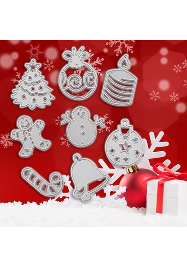 Kangvka 3 Numara Metal Gri Noel Kağıt Kesim Kalıbı - Sanat Ve El İşleri İçin Gri