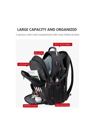 Arion C8112 Usb Şarj Portlu Büyük Kapasiteli Laptop Sırt Çantası